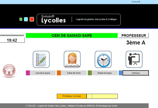 Interface partagée des professeurs